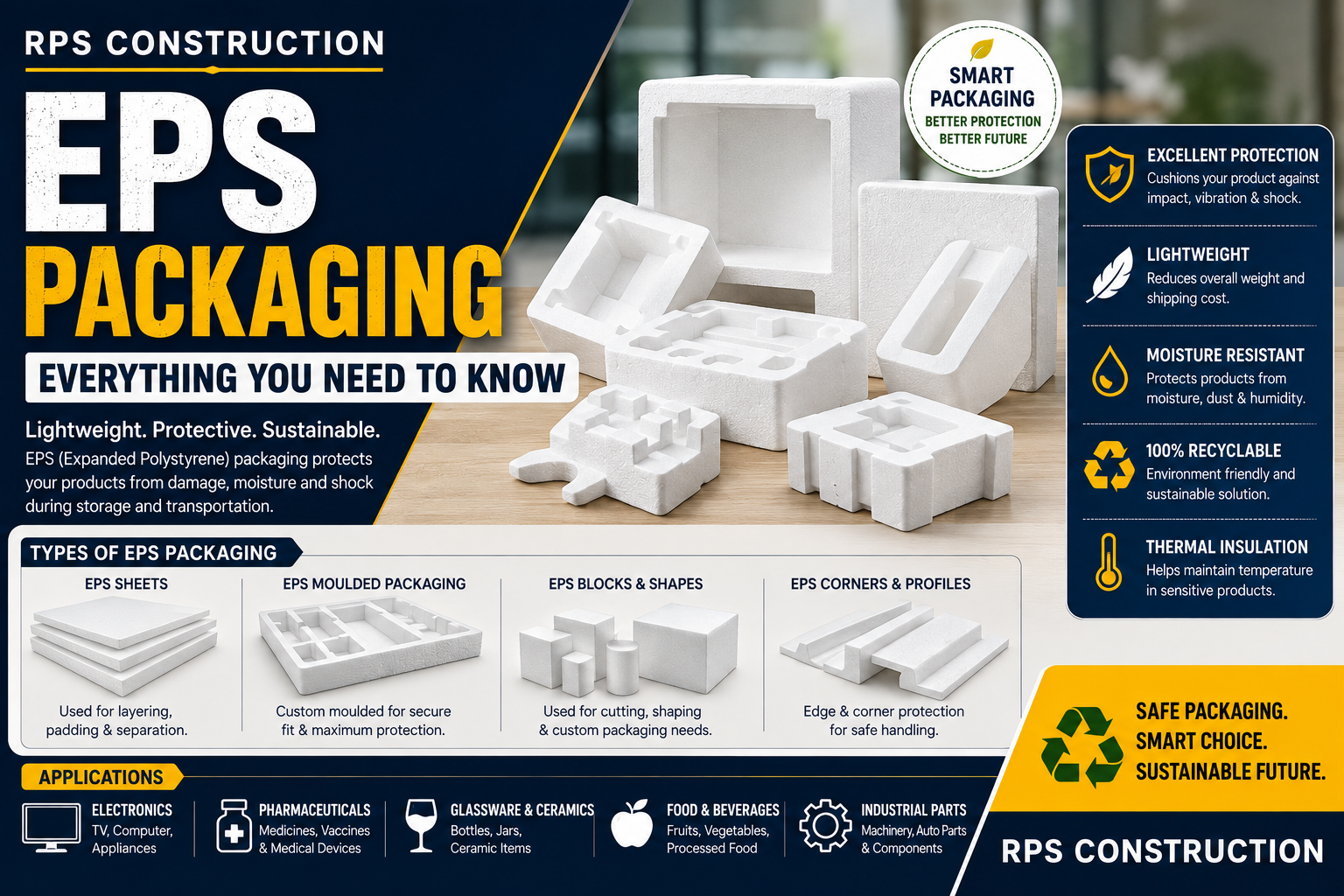 EPS packaging materials for electronics and appliances