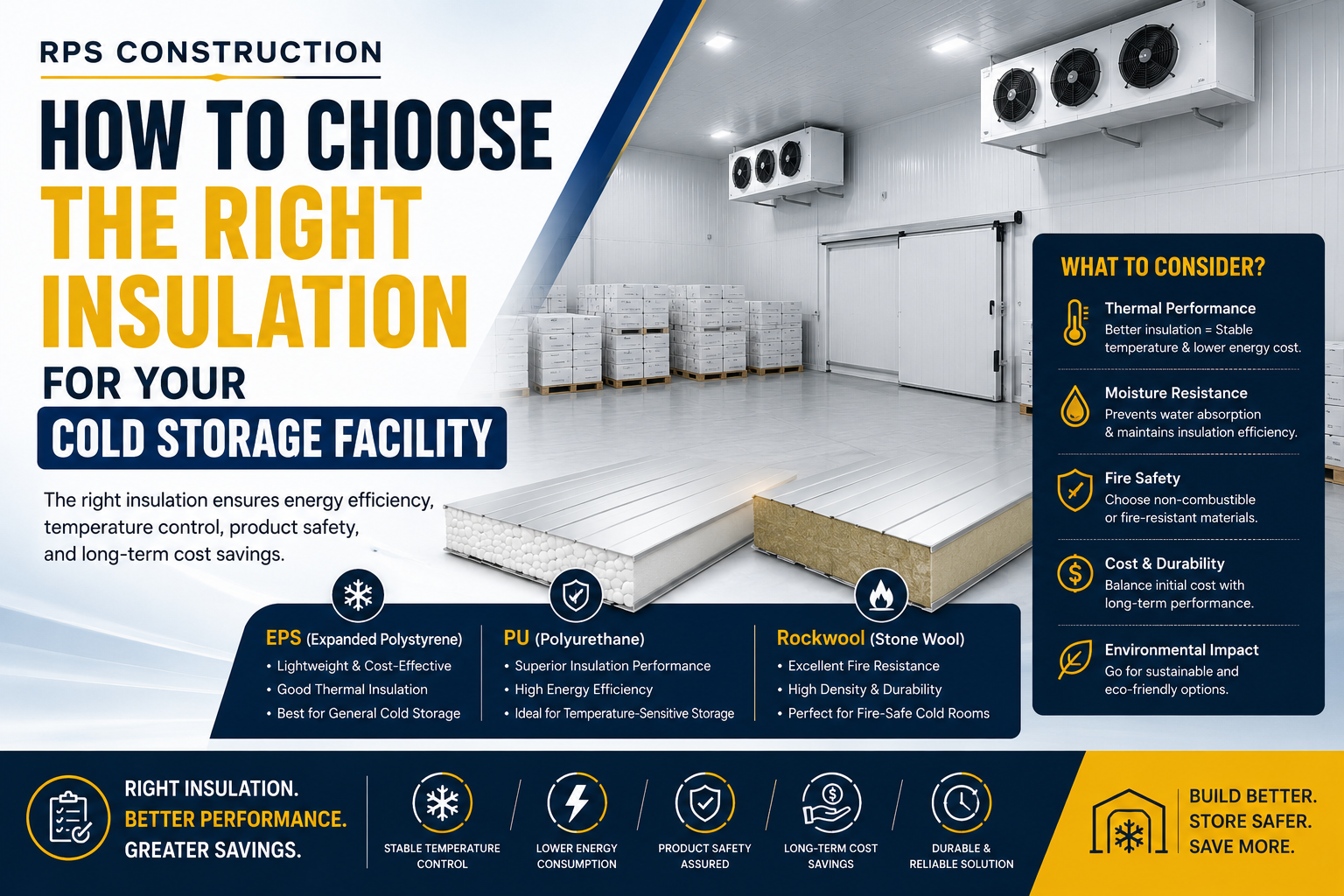 Cold storage facility with insulated panel