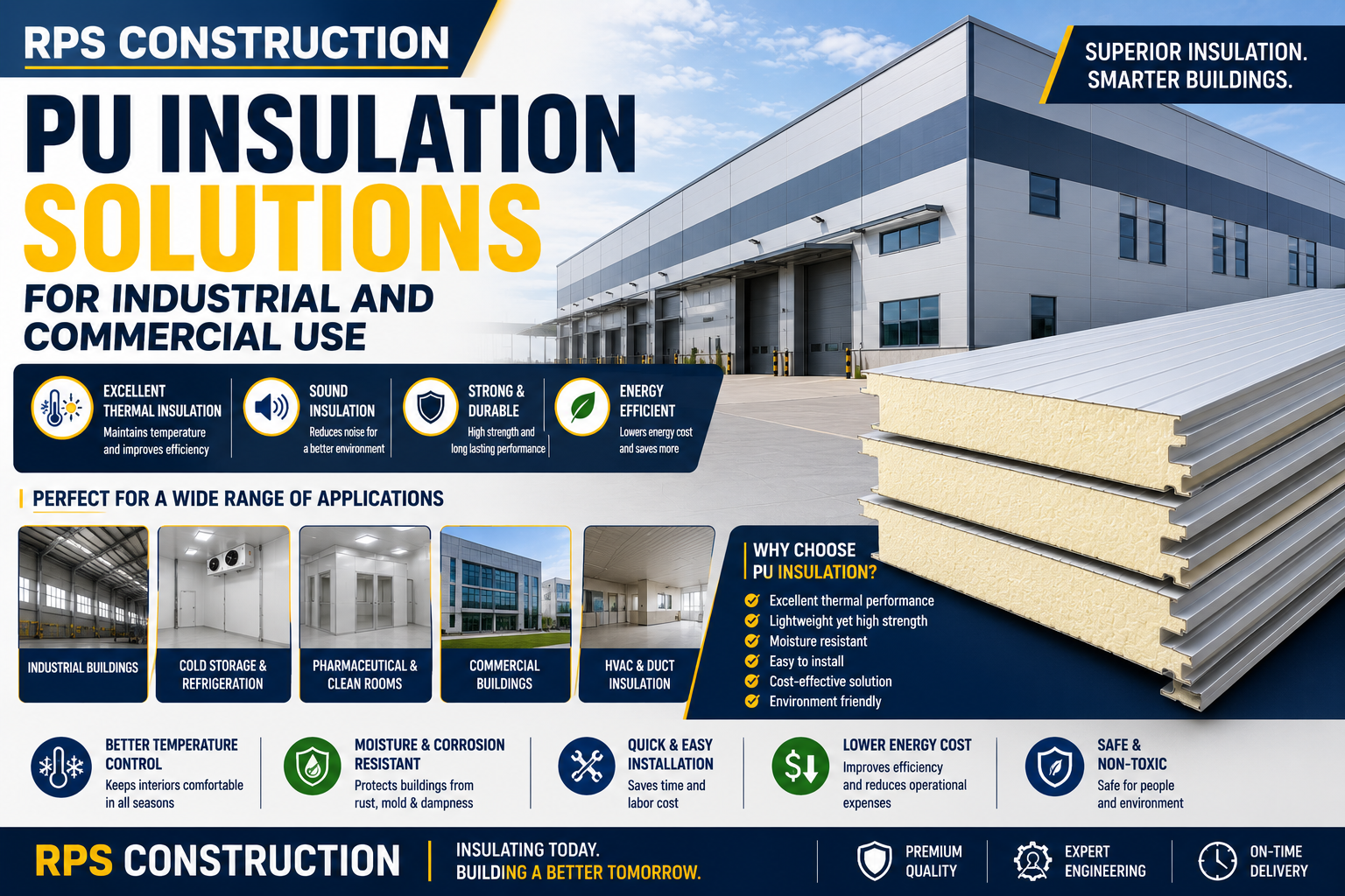 PU insulation material for industrial applications