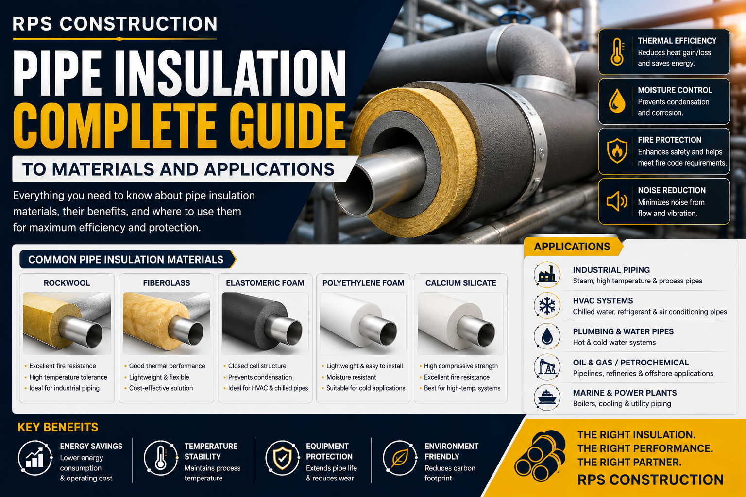 Pipe insulation sections for industrial piping